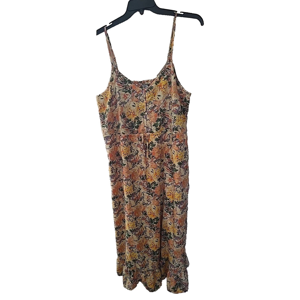 Ophelia Roe Yellow Floral Smocked Beach Summer Maxi Sundress Womans Size XL